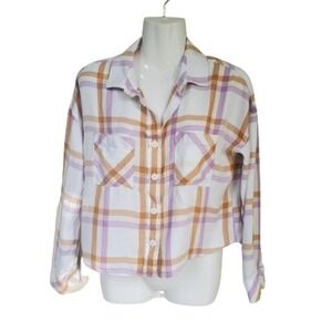 C&C California Crop Flannel Plaid‎ Shirt